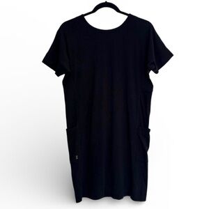 Kit Ace Black Pima Cotton Crewneck T-shirt Dress with Hip Pockets Size XS